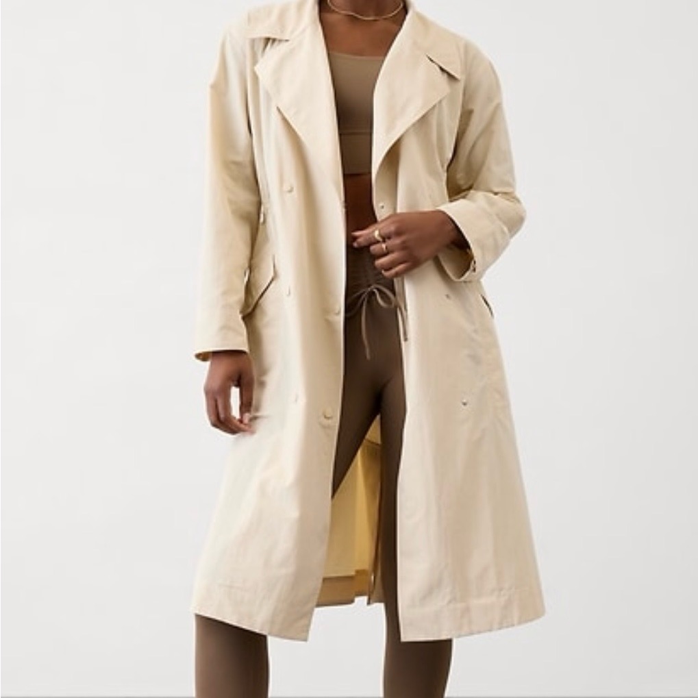 Women's Cream Long Trench Coat - Unbranded